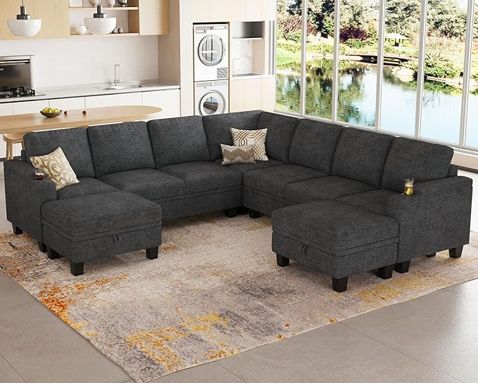 Sofa Couch with Storage U Shape Convertible Corner Couches for Living Room