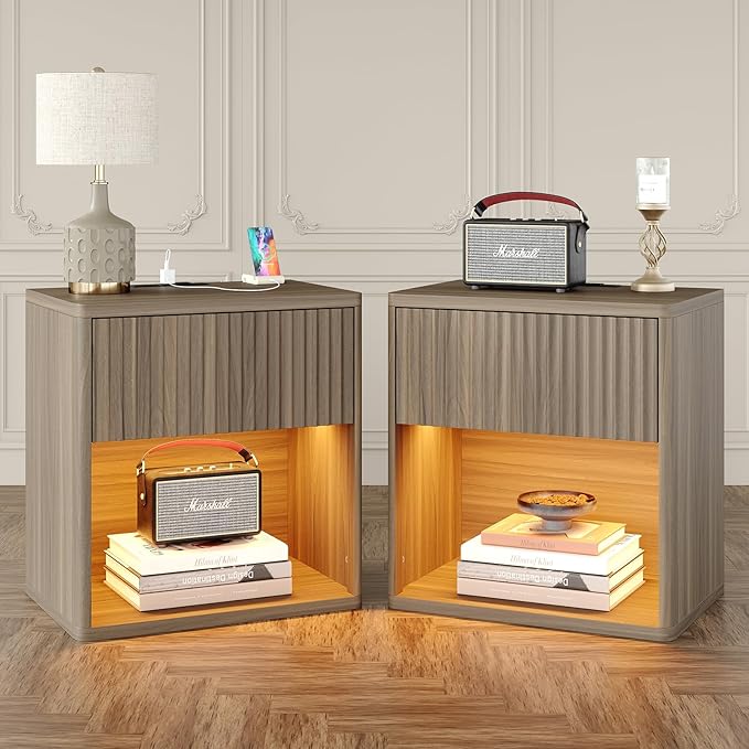 Night Stand, 22.7'' Fluted Nightstand