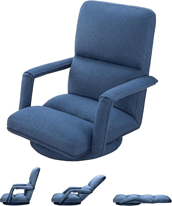360° Swivel Floor Gaming Chair with Adjustable Backrest