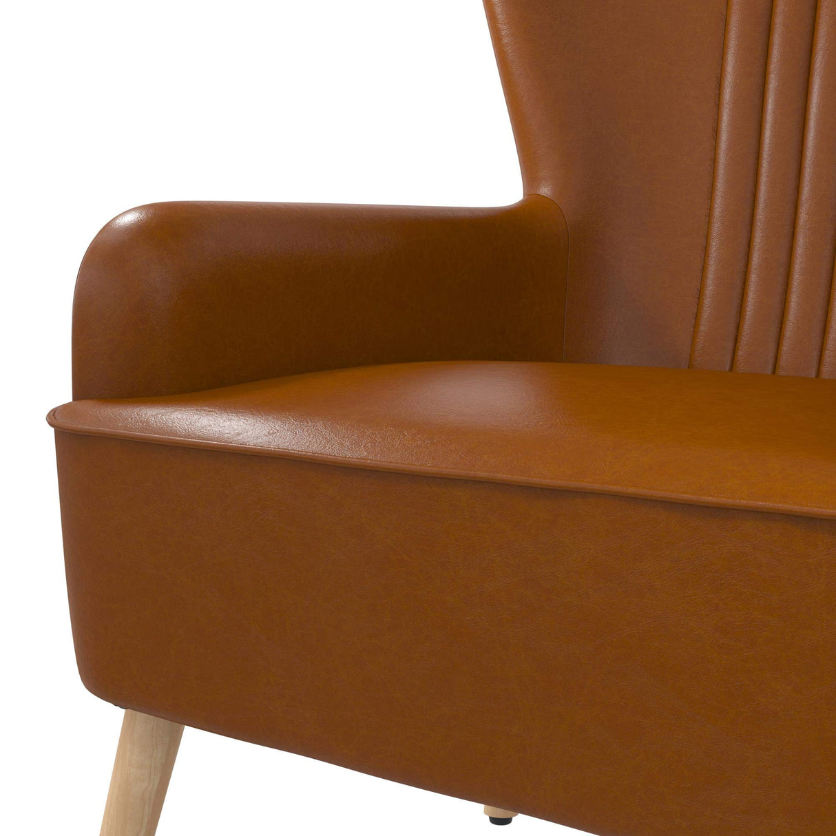 Camel Faux Leather Accent Chair