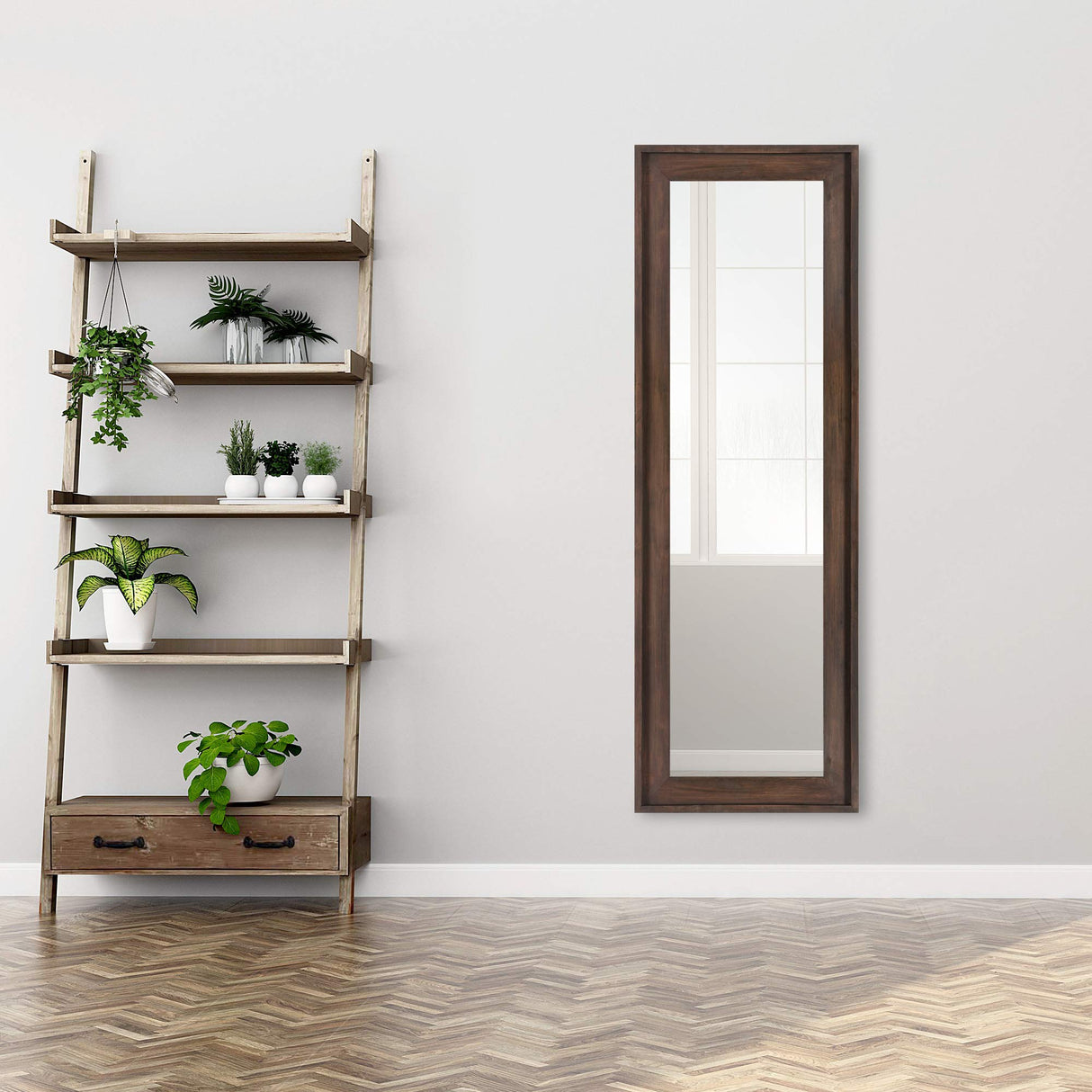 Wood Framed Full Length Wall Mount or Leaner Mirror