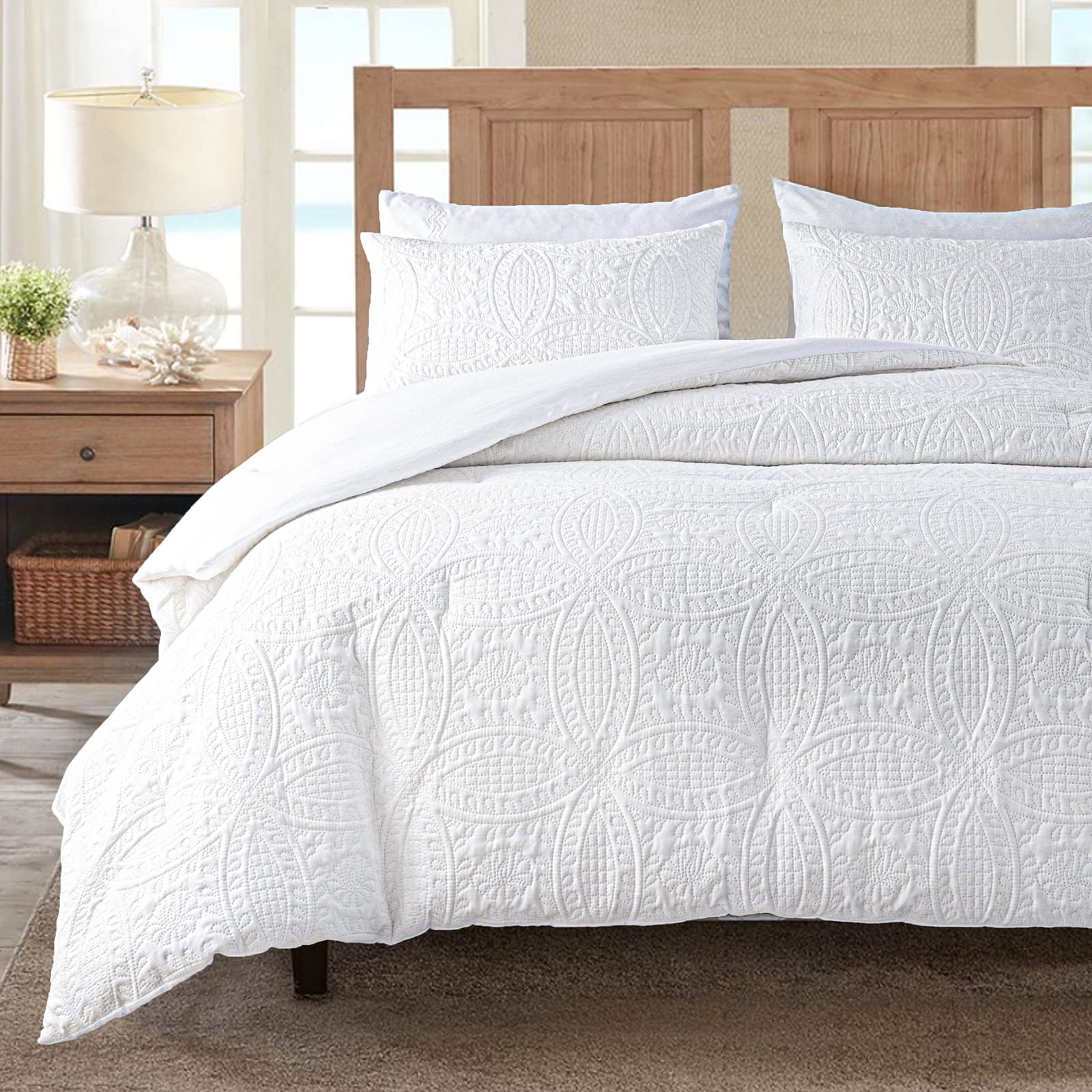Comforters Queen Set Queen Comforter Set Lightweight and Fluffy Textured Farmhouse