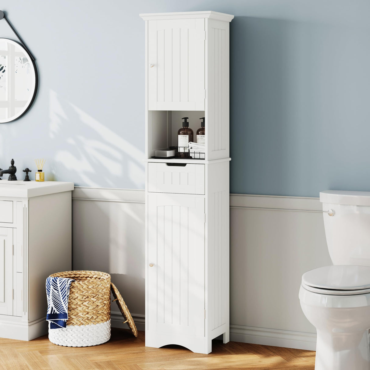 67" Tall Bathroom Storage Cabinet Freestanding