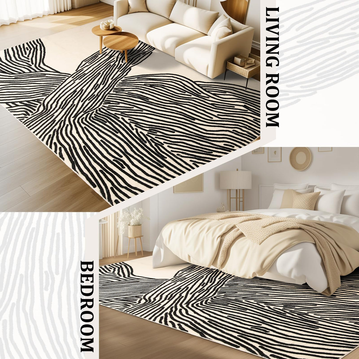 6×9 Ft Area Rugs Non-Shedding Washable Rug, Bedroom Living Room Dining Room