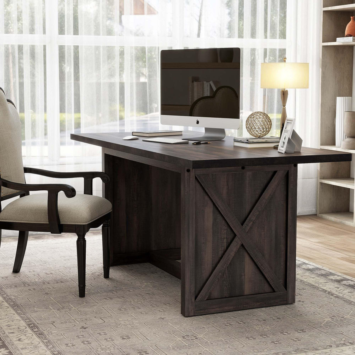 Executive Desk 6FT Home Office Desk 70.8’’ Large Conference Table with Heavy Duty