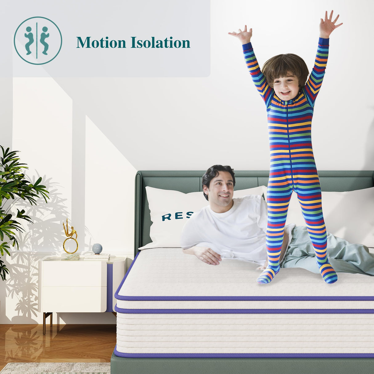 Queen Mattress, REST ONLY 10 Inch Hybrid Mattress