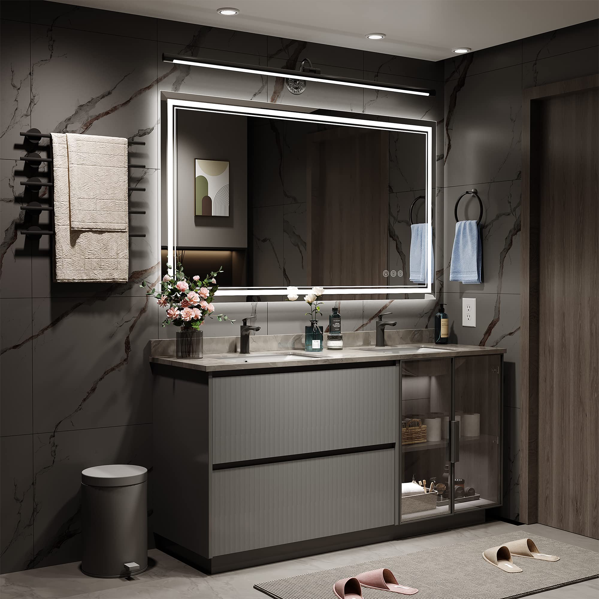Led Mirror for Bathroom with Front Light and Backlit
