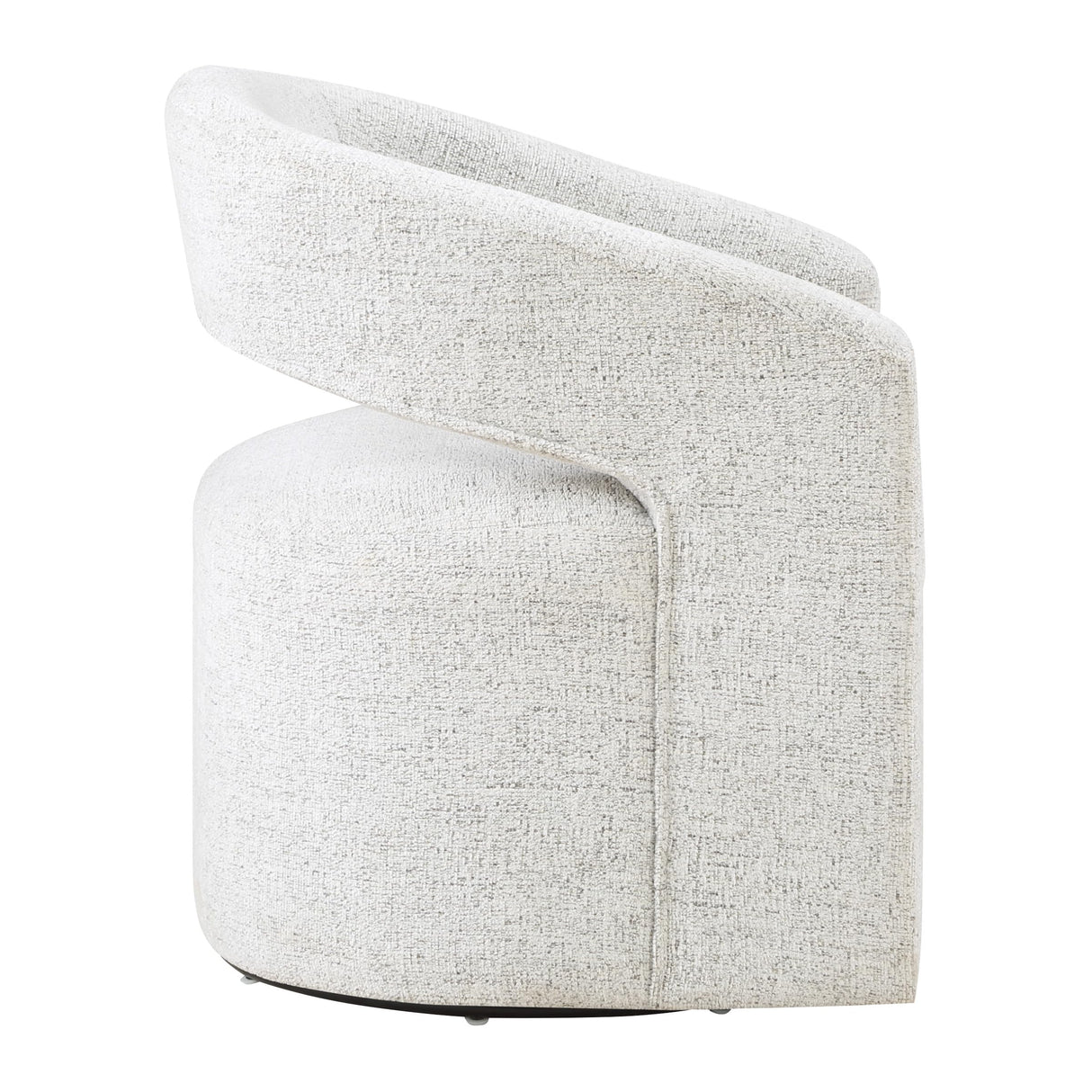 Devin Modern Upholstered Swivel Accent Barrel Chair, White