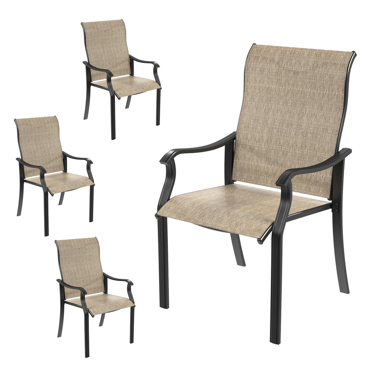 Outdoor Patio Dining Chairs Set of 4, High Back Patio Chairs