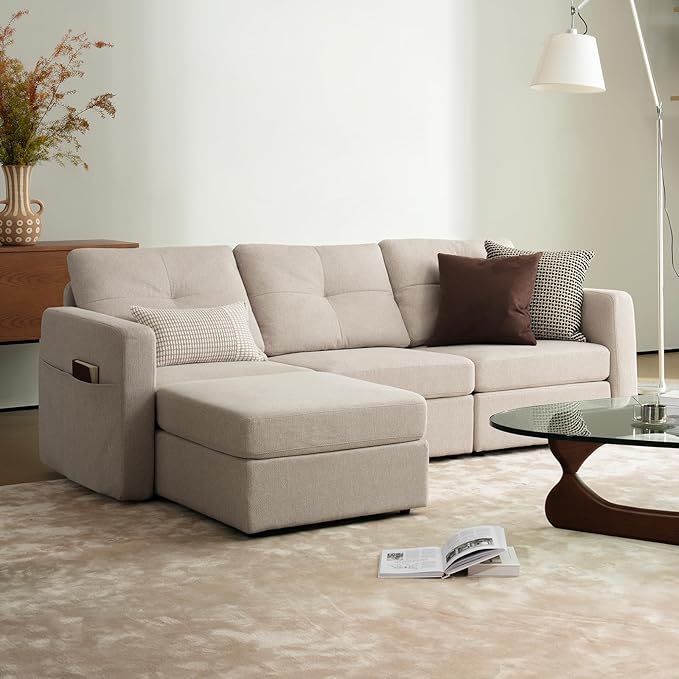 Seater with 2 Ottomans Sectional Modular Sofa Couch