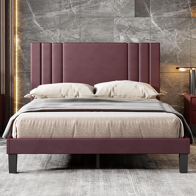 Bed Frame/with Reinforced Strong Support Legs and Headboard