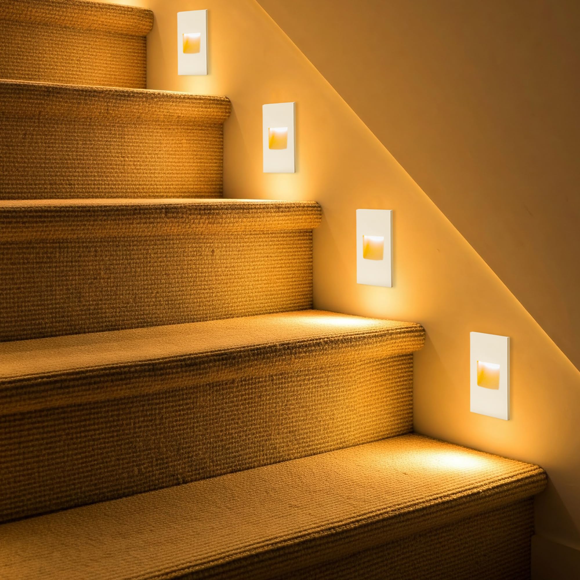 12-Pack Step Lights Indoor Outdoor Stair Lights LED Dimmable, 120V 3 Color Changing