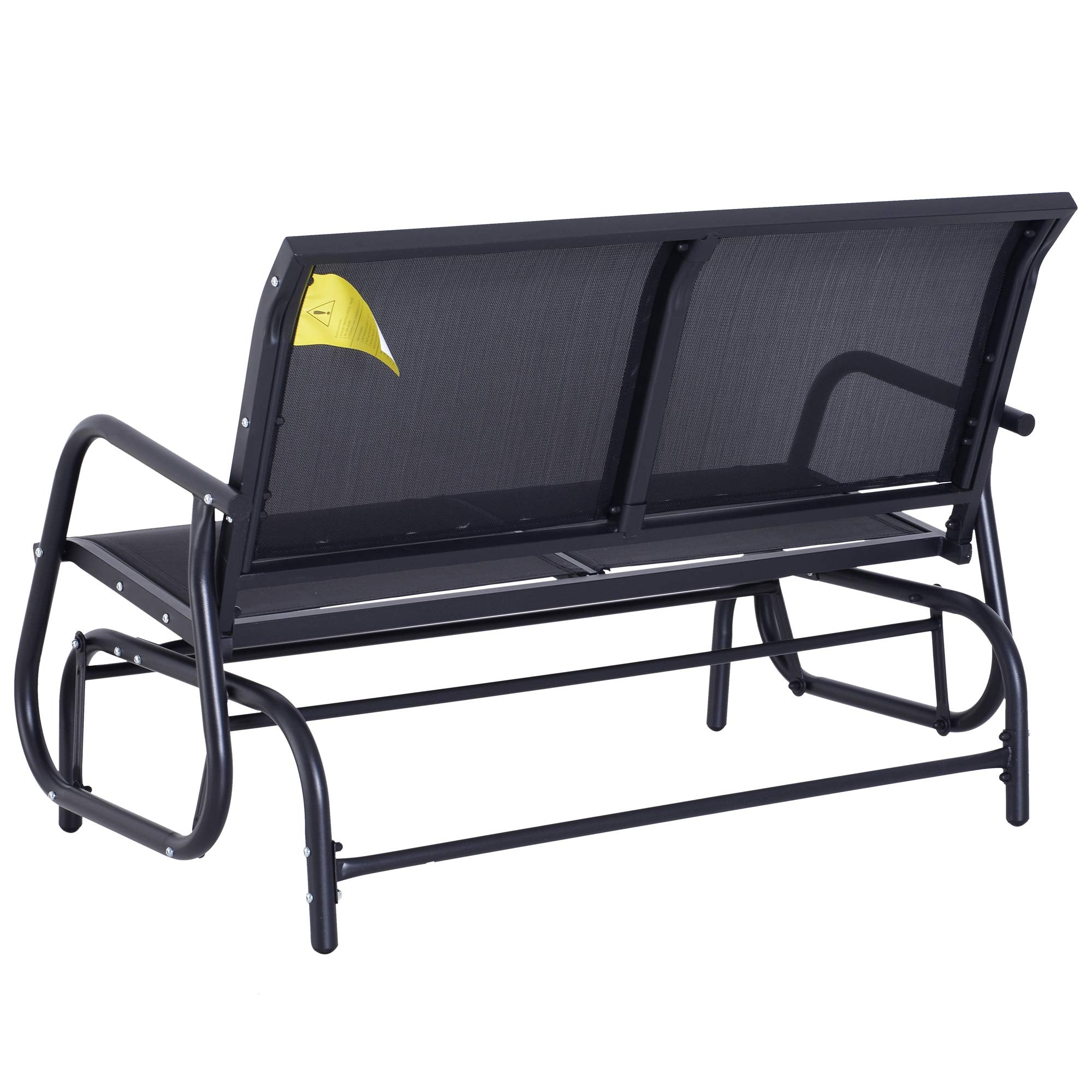 2-Person Outdoor Glider Bench, Patio Double Swing Rocking Chair Loveseat w/Powder
