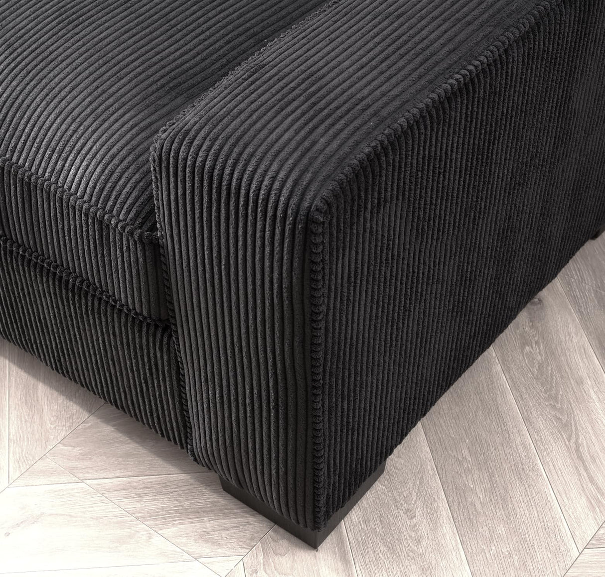 Luxe Living Room Sofa with Soft Corduroy Upholstery, Streamlined Design