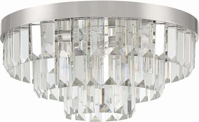 8 Light Aged Brass Flush Mount