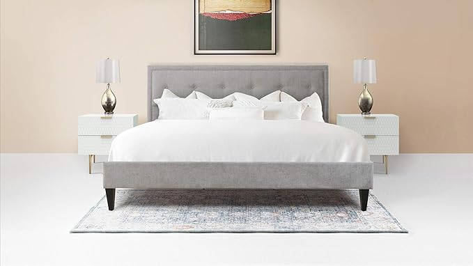 Lexy Modern Platform Bed, Queen, Taupe