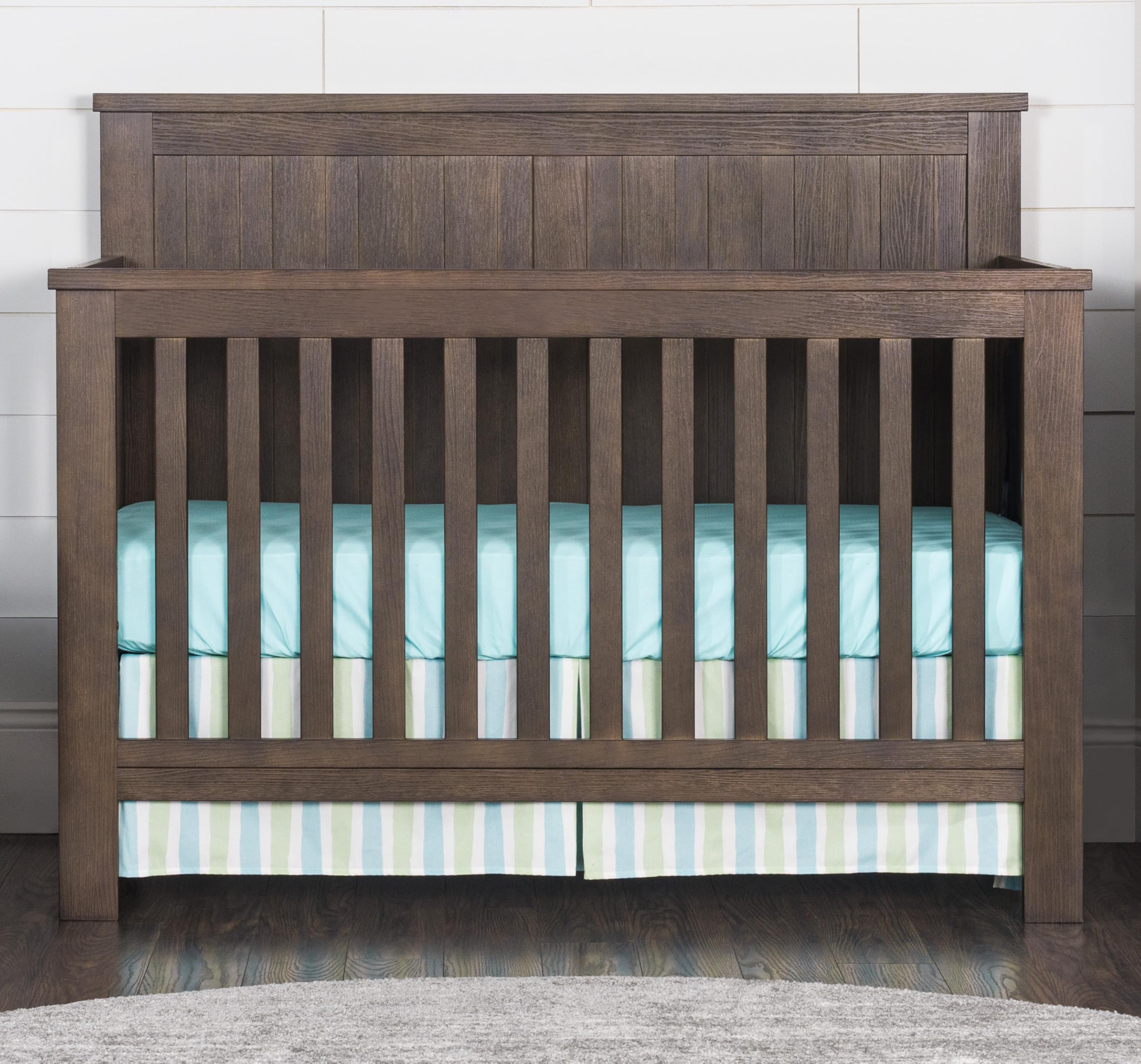 4-in-1 Convertible Crib, Baby Crib Converts to Day Bed, Toddler Bed and Full Size Bed