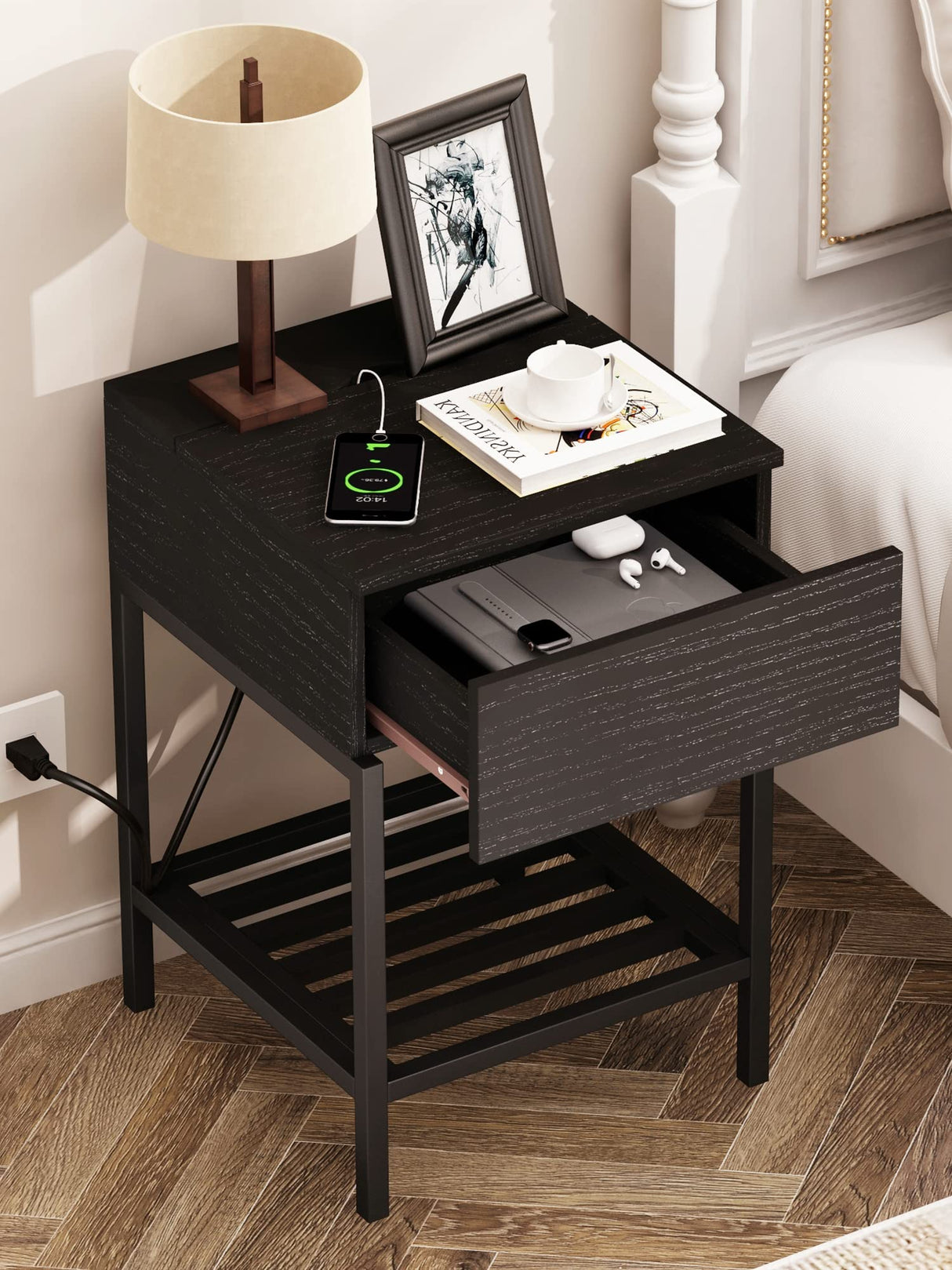 Nightstand with Charging Station