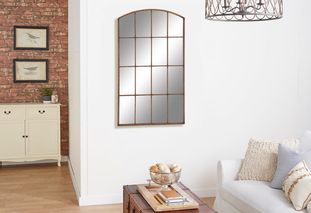 79 Metal Room Wall Mirror Window Pane Inspired Entryway Mirror