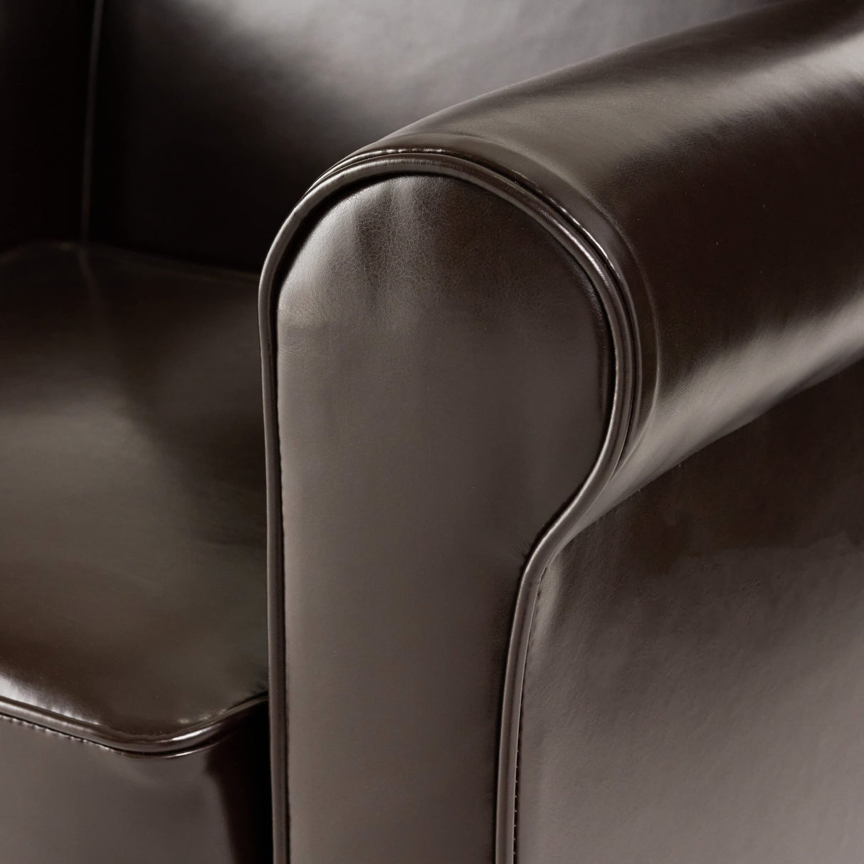 Freemont Leather Club Chair, Chocolate Brown