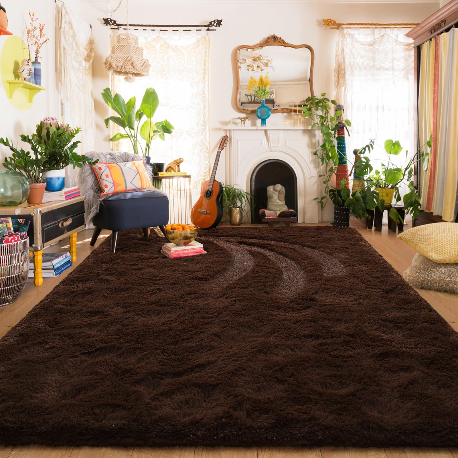 Shag Fluffy Area Rug for Bedroom Girls Living Room, Extra Soft and Fuzzy