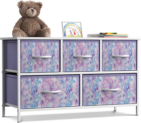 Kids Dresser with 5 Drawers - Storage Chest Organizer Unit