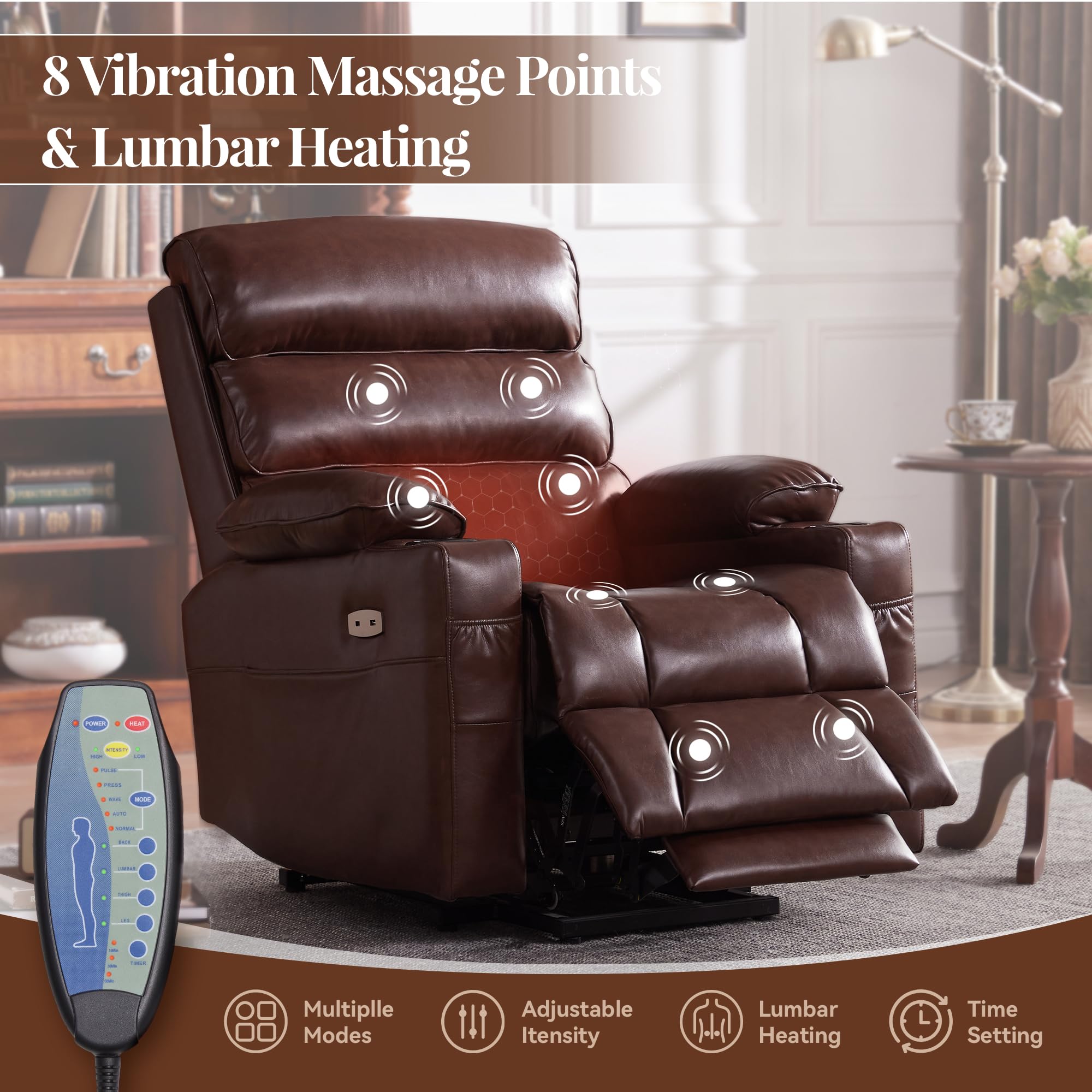 VivaRest Memory Power Recliner – Dual Motor, Heating, USB-C