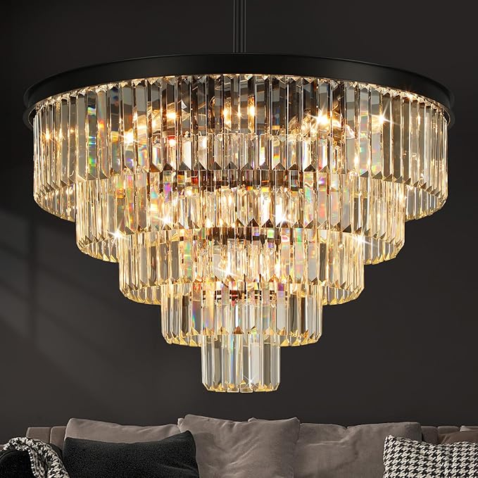 Crystal Chandeliers for Dining Room Light Fixtures Over Table