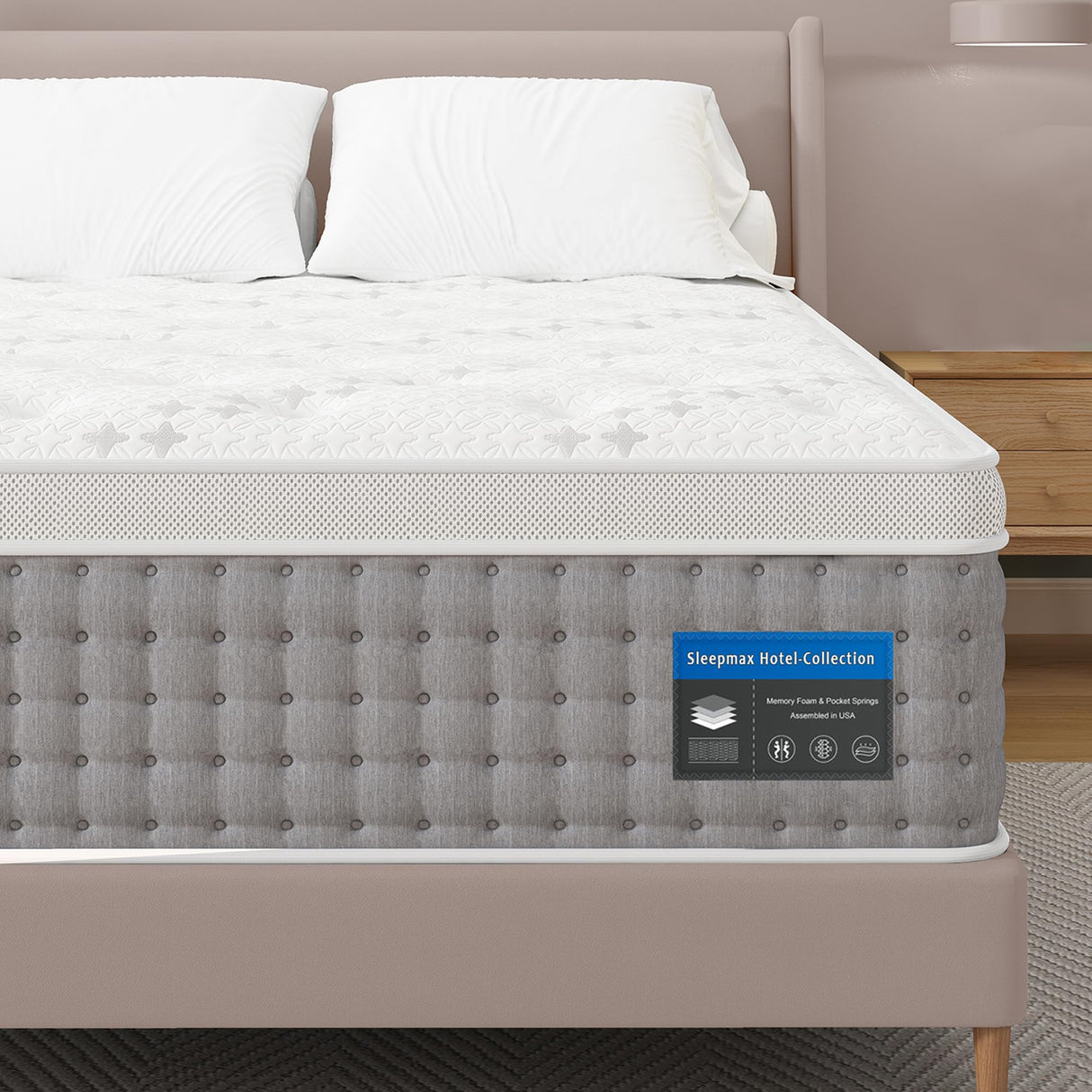 Queen Mattress 14 Inch - Hotel-Collection Hybrid Mattress