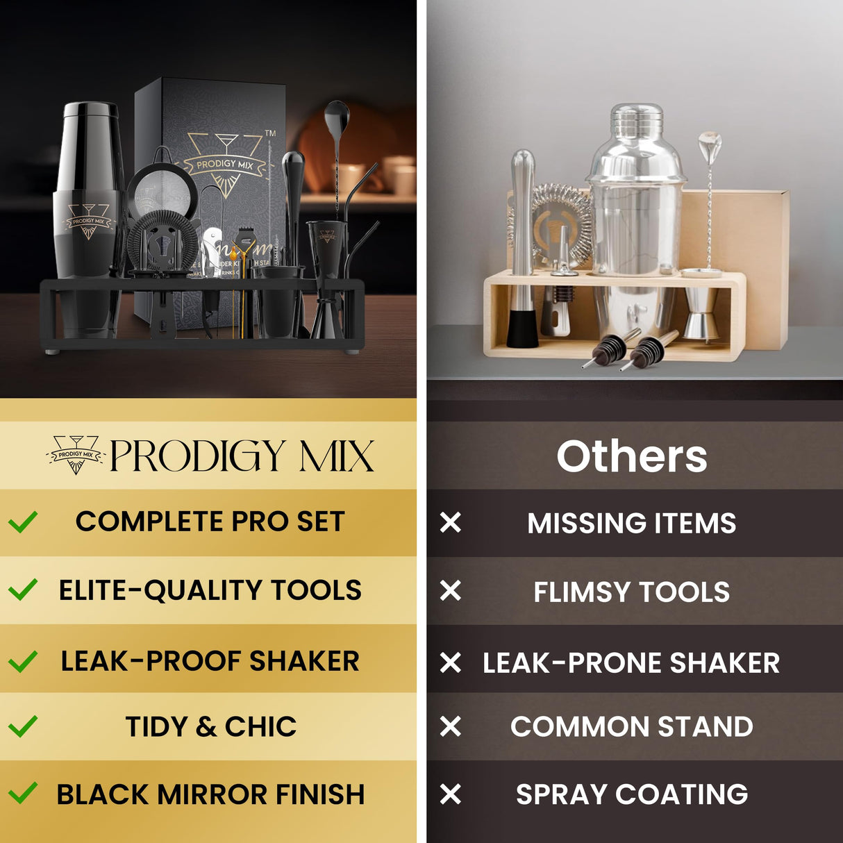 Elite Mixology Bartender Kit 20-Piece Boston Cocktail Shaker Set for Mixing with Stand