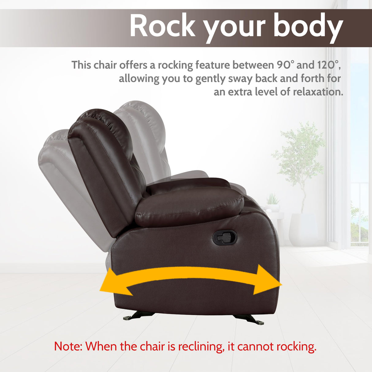 Oversized Rocker Recliner Chair - Comfy Wide Lazy Boy Recliner Chair