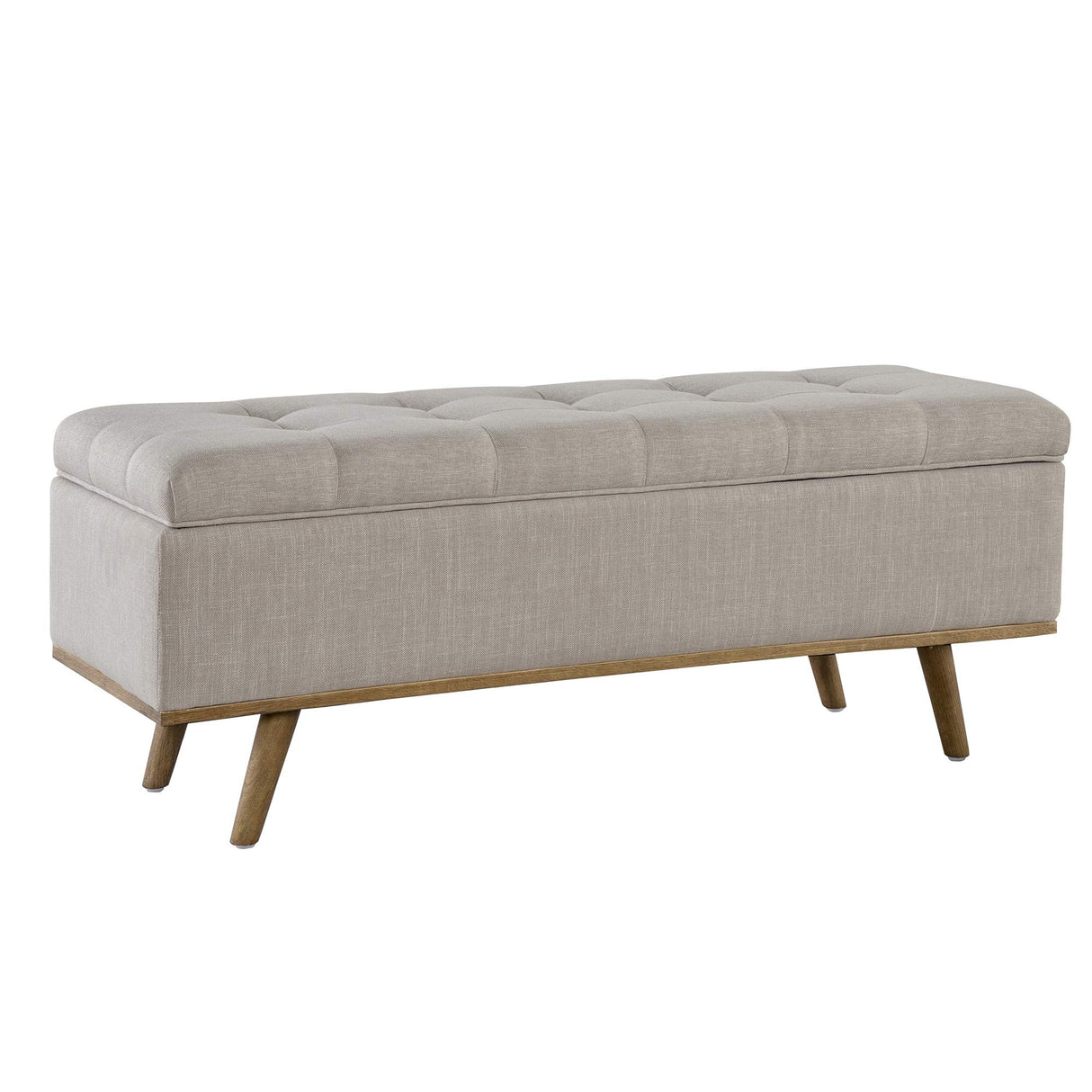Fabric Upholstered Solid Wood Storage Bench