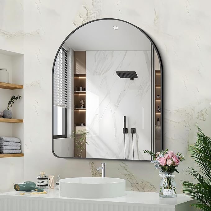 Bathroom Mirror, Black Arched Mirror for Bathroom