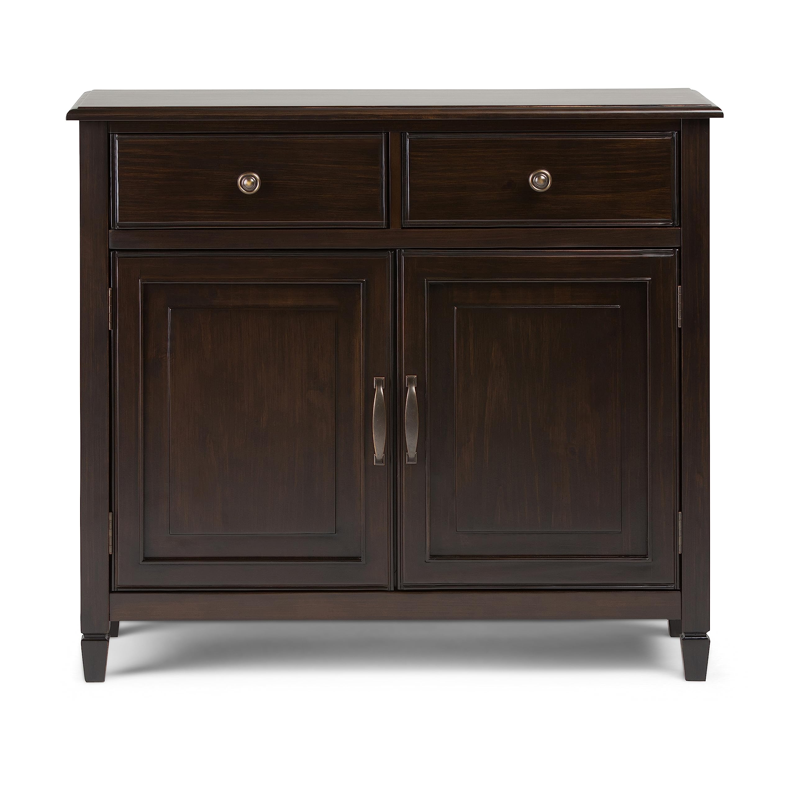 Connaught SOLID WOOD 40 Inch Wide Traditional Entryway Storage Cabinet in Dark Chestnut Brown