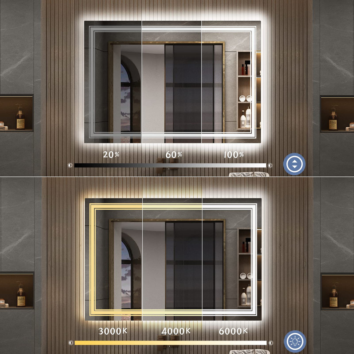 LED Bathroom Mirror, Lighted Mirror