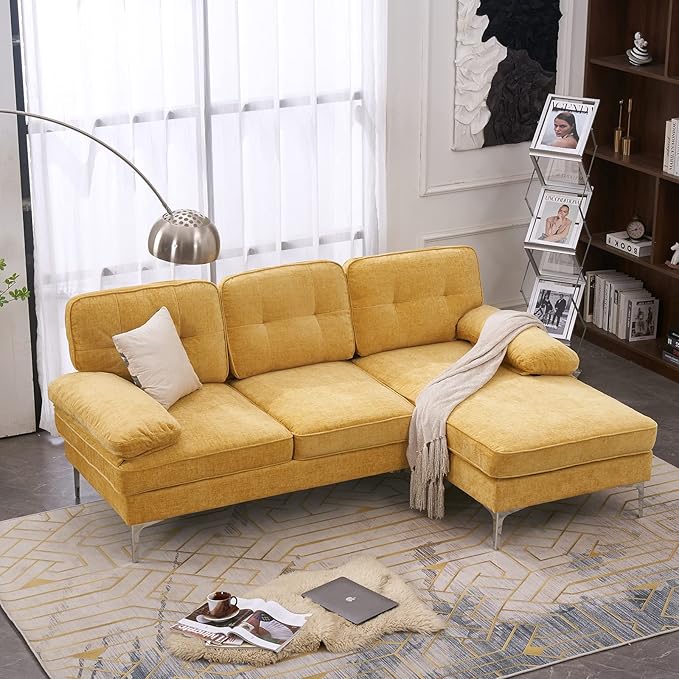 Convertible Sectional Sofa 110" L-Shape Sofa Couch 4-Seat Couch