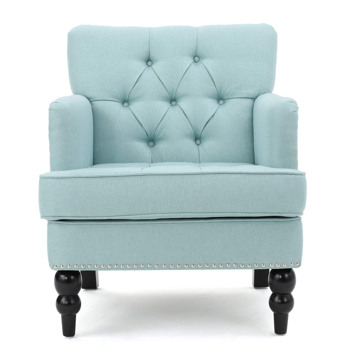 Malone Fabric Club Chair, Light Blue