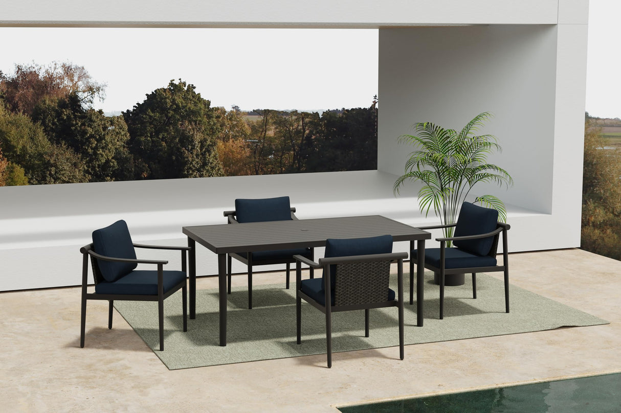 Furniture Moana 5-Piece Aluminum Outdoor Dining Set with Dining Table and 4 Chairs