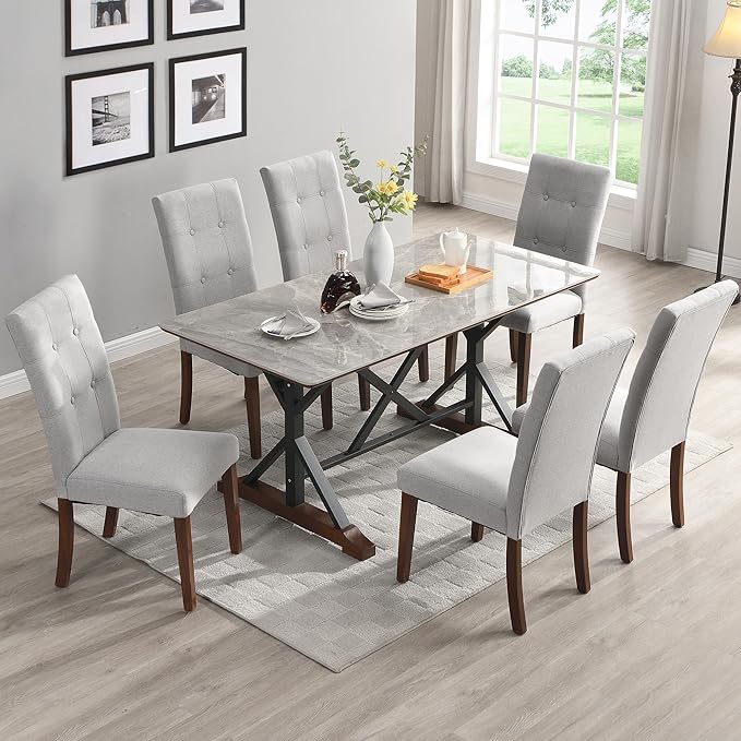 X696X2630-5 - 5-piece dining room set consists of a dinner table with Cement top and 4