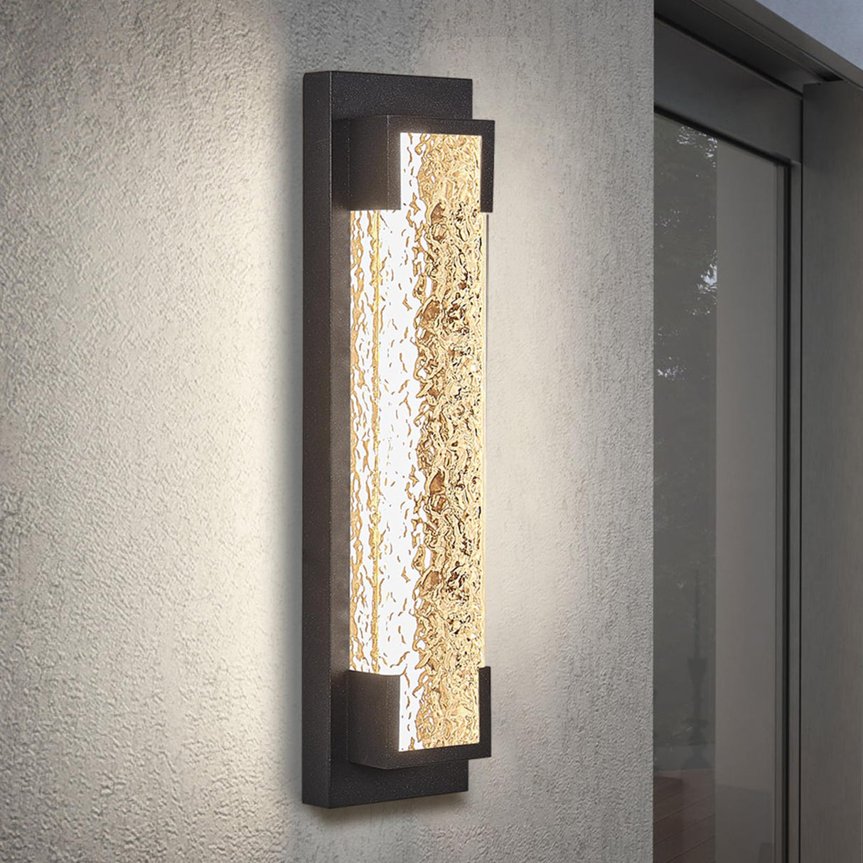 Outdoor Wall Light, 18.9" Large LED Modern Outdoor Wall Sconce, Waterproof Exterior Lighting Fixture