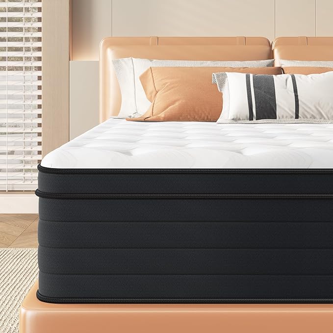 10 inch Hybrid Mattress Queen Size,Medium Firm Mattress with Memory Foam and Pocket