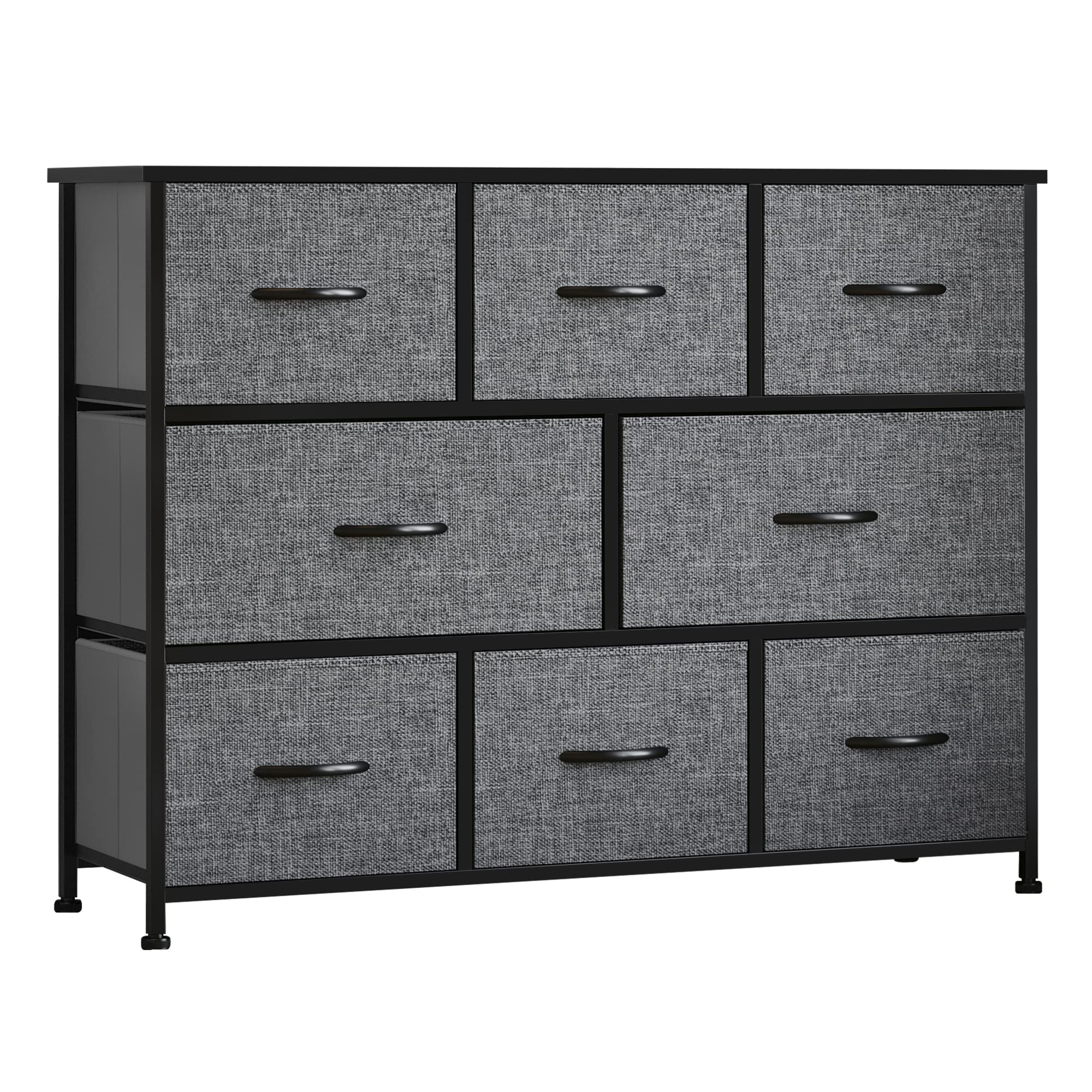 8-Drawer Dresser, 3-Tier Fabric Chest of Drawers, Storage Tower Organizer Unit