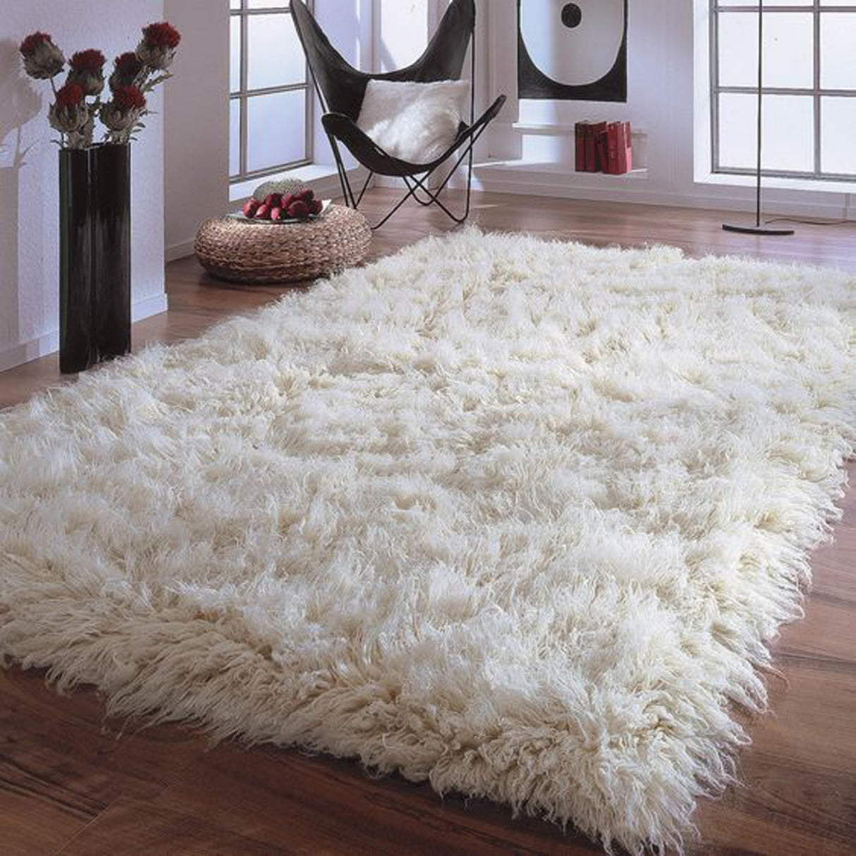 4x6 Flokati Shag Rug - 4 Inch Organic Wool Pile