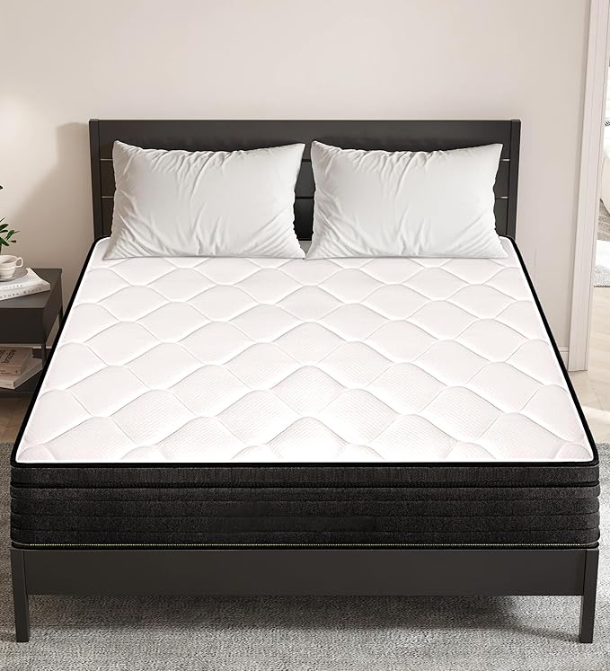 Full Size Mattress, Full Hybrid 12-inch Mattress in a Box, Memory Foam & Individually