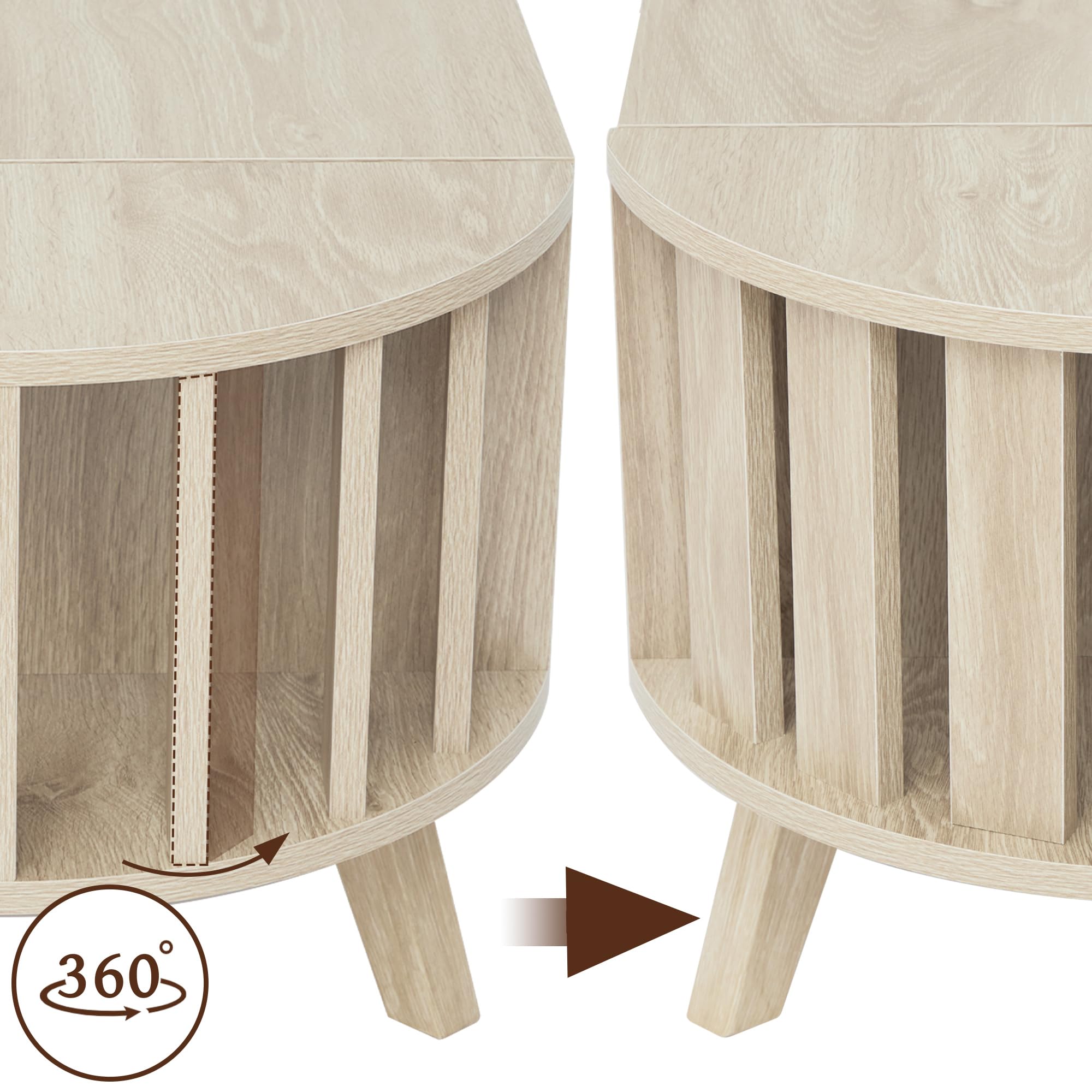 47.3" Lift Top Coffee Table with Hidden Storage, Small End Table with Curved Edge Design