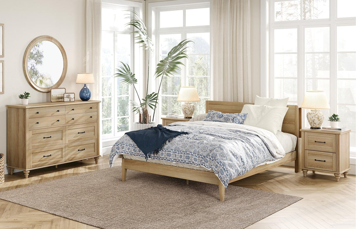 3 Piece Bedroom Set - Includes 8 Drawer Dresser for Bedroom