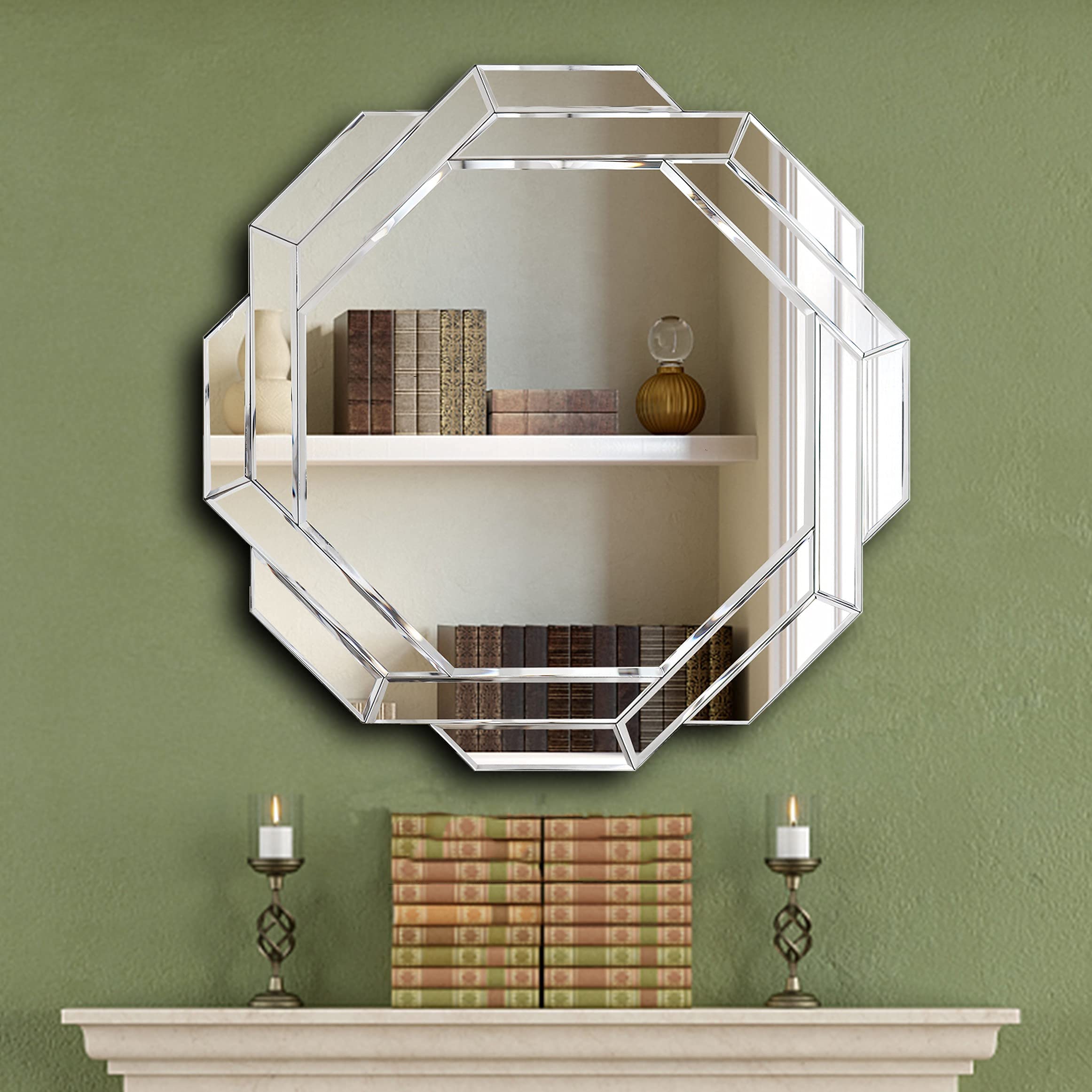 Hlartdecor Helicoid Frameless Beveled Decor Silver Polished Mirror