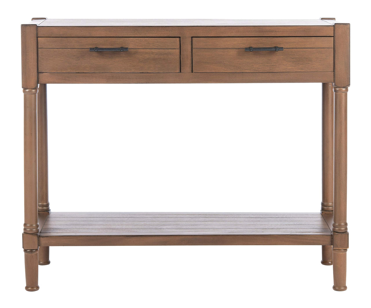 Home Collection Filbert Brown 2-Drawer Bottom Shelf Console Table