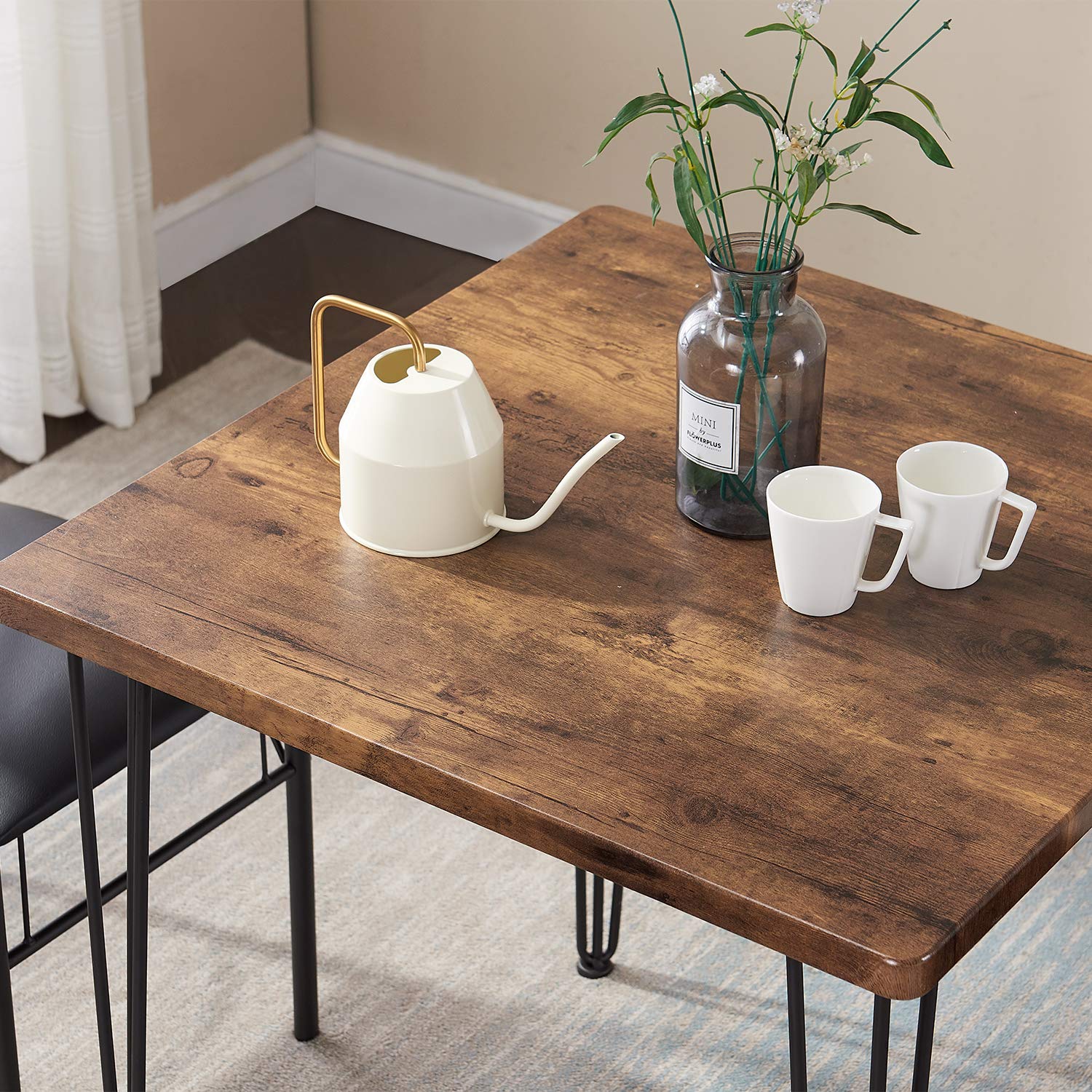 3 Piece Kitchen Dining Room Table and Chairs Set for Dinette, Breakfast Nook, Farmhouse