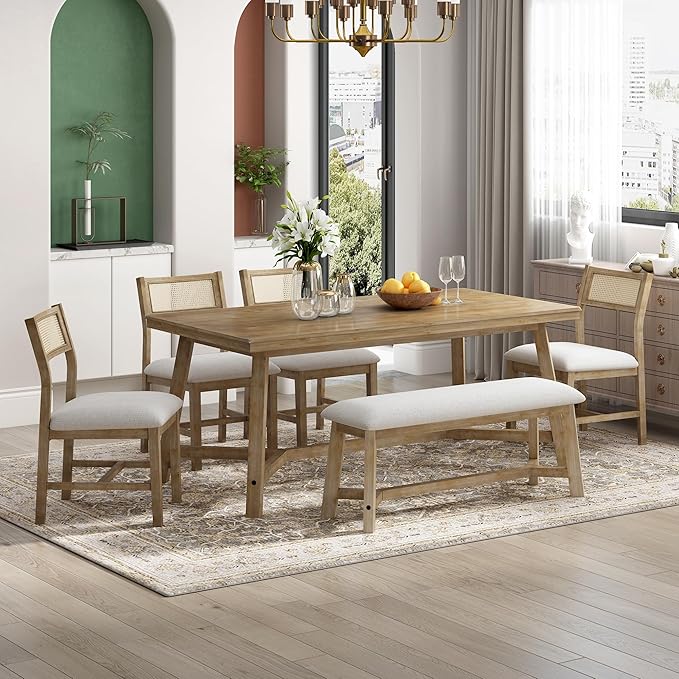 X696X2630-5 - 5-piece dining room set consists of a dinner table with Cement top and 4
